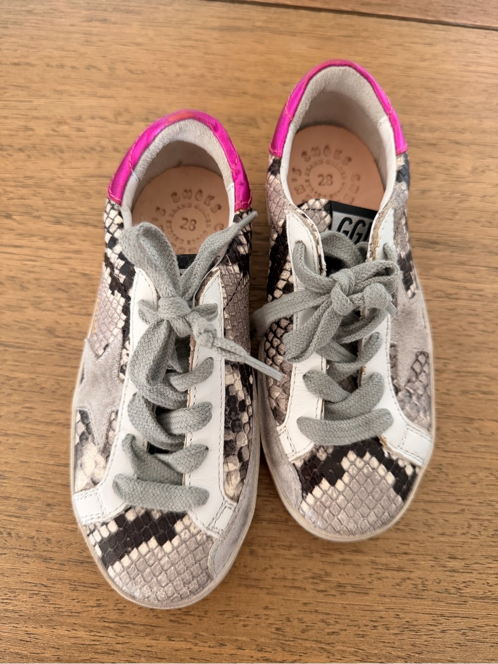 GOLDEN GOOSE SUPERSTAR New Snakeskin Kids Sneakers Pink - ICE STAR 28 / 11 KIDS - Picture 2 of 4